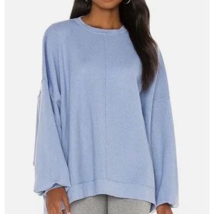 Free People Women's Rippling Waters Long Sleeve Uptown Pullover Sweater Blue S